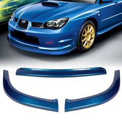 For 2006-2007 Subaru Impreza WRX STi S204 Painted Blue Color Front Bumper Spoiler Lip 3 Pcs
