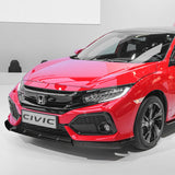 For 2017-2021 Honda Civic Hatchback Carbon Painted MUG Front Bumper Spoiler Lip 3pcs
