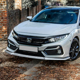 For 2017-2021 Honda Civic Hatchback Painted White MUG Front Bumper Spoiler Lip  3 Pcs