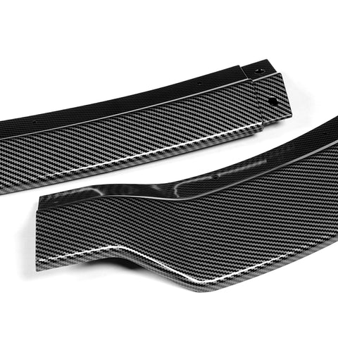 For 2015-2021 Dodge Charger RA-Style Painted Carbon Look Style Color Front Bumper Splitter Spoiler Lip 3 Pcs