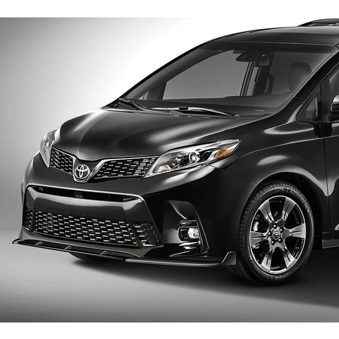 For 2018-2020 Toyota Sienna MP-Style Painted Black Color Front Bumper Splitter Spoiler Lip 3 Pcs