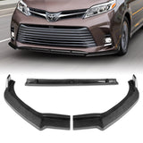 For 2018-2020 Toyota Sienna MP-Style Painted Carbon Look Style Color Front Bumper Splitter Spoiler Lip 3 Pcs