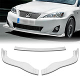 For 2011-2013 Lexus IS250 IS350 Painted White Color Front Bumper Body Splitter Spoiler Lip 3 Pcs