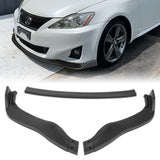 For 2011-2013 Lexus IS250 IS350 JDM Unpainted Matte Black  Color Front Bumper Splitter Spoiler Lip Kit 3 Pcs