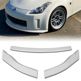 For 2006-2009 Nissan 350Z Z33 GT-Style Painted White Color Front Bumper Splitter Spoiler Lip 3 Pcs