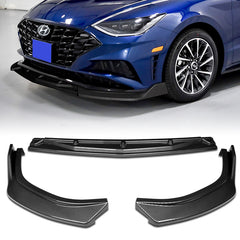 For 2020-2022 Hyundai Sonata CK-Style Painted Carbon Look Color Front Bumper Splitter Spoiler Lip 3Pcs