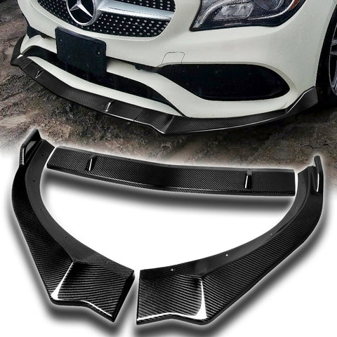 For 2017-2019 Mercedes-Benz CLA250 CLA45 Carbon Fiber Front Bumper Spoiler Lip  3pcs