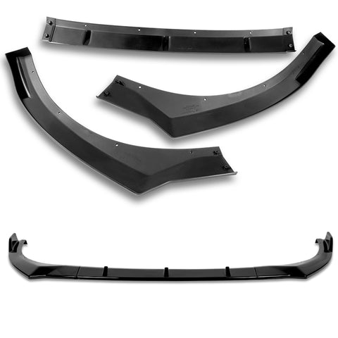 For 2021-2022 Hyundai Elantra Painted Black Color Front Bumper Body Splitter Spoiler Lip 3 Pcs