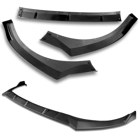 For 2021-2022 Hyundai Elantra Unpainted Matte Black Color Front Bumper Body Kit Splitter Spoiler Lip 3 Pcs