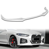 2020-2022 BMW 4-Series G22 G23 Painted White Front Bumper Body Kit Spoiler Lip + Side Skirt Rocker Winglet Canard Diffuser Wing  Body Splitter ABS (Glossy White) 5PCS