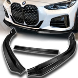 For 2020-2022 BMW 4-Series G22 G23 M-Sport Carbon Fiber Front Bumper Spoiler Lip  3pcs