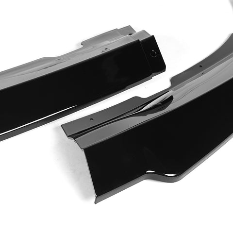 For 2011-2014 Dodge Charger STP-Style Painted Black Color Front Bumper Splitter Spoiler Lip 3 Pcs