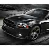 For 2011-2014 Dodge Charger STP-Style Painted Black Color Front Bumper Splitter Spoiler Lip 3 Pcs