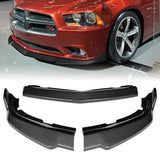 For 2011-2014 Dodge Charger STP-Style Carbon Look Front Bumper Body Spoiler Lip + Side Skirt Rocker Winglet Canard Diffuser Wing  Body Splitter ABS ( Carbon Style) 5PCS