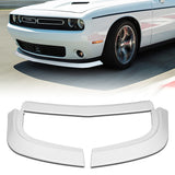 2015-2024 Dodge Challenger SXT Painted White Front Bumper Body Spoiler Lip + Side Skirt Rocker Winglet Canard Diffuser Wing  Body Splitter ABS (Glossy White) 5PCS