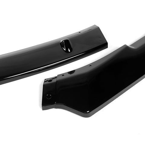 For 2010-2013 Volkswagen Golf MK6 GTI Painted BLK Front Bumper Body Spoiler Lip + Side Skirt Rocker Winglet Canard Diffuser Wing  (Glossy Black) 5PCS