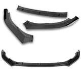 For 2010-2013 Volkswagen Golf MK6 GTI Painted BLK Front Bumper Body Spoiler Lip + Side Skirt Rocker Winglet Canard Diffuser Wing  (Glossy Black) 5PCS