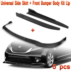 For 2011-2017 Toyota Sienna SE MP-Style Matt Black Front Bumper Body Spoiler Lip + Side Skirt Rocker Winglet Canard Diffuser Wing  Body Splitter ABS (Matte Black) 5PCS