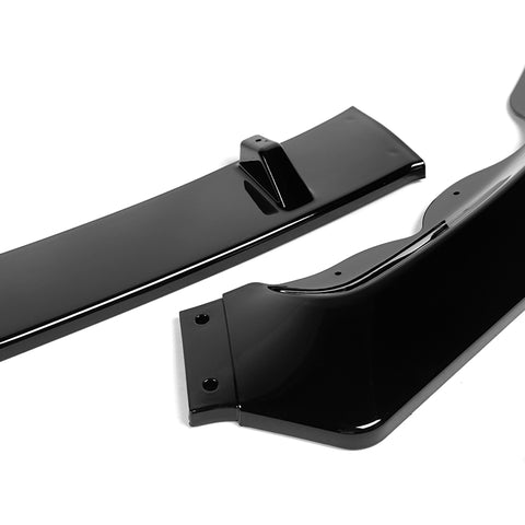 For 2013-2016 Ford Fusion Mondeo Painted Black Color Front Bumper Splitter Spoiler Lip Kit 3Pcs