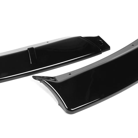 For 2014-2016 Toyota Corolla Base LE Painted Black Front Bumper Body Spoiler Lip + Side Skirt Rocker Winglet Canard Diffuser Wing  (Glossy Black) 5PCS