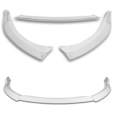 2014-2016 Toyota Corolla Base LE Painted White Front Bumper Body Spoiler Lip + Side Skirt Rocker Winglet Canard Diffuser Wing  Body Splitter ABS (Glossy White) 5PCS