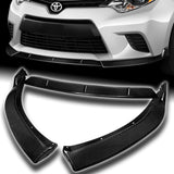 For 2014-2016 Toyota Corolla Base Model Carbon Fiber Front Bumper Spoiler Lip  3pcs