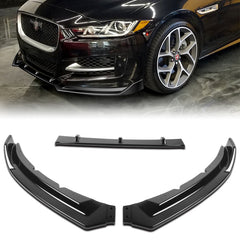 For 2016-2019 Jaguar XE STP-Style Painted Black Color Front Bumper Splitter Spoiler Lip 3 Pcs