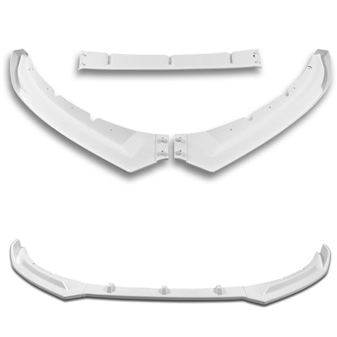 For 2016-2019 Jaguar XE STP-Style Painted White Color Front Bumper Splitter Spoiler Lip 3 Pcs