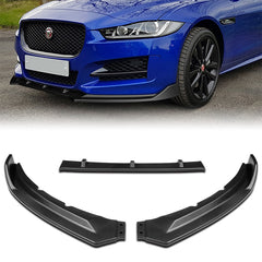 For 2016-2019 Jaguar XE STP-Style Unpainted Matt Black  Color Front Bumper Splitter Spoiler Lip 3 Pcs