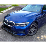 For 2019-2021 BMW 3-Series G20 Sport Painted Carbon Look Style Color Front Bumper Splitter Spoiler Lip 3 Pcs