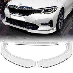 For 2019-2021 BMW G20 320i 330i Sport-Line Painted White  Color Front Bumper Splitter Lip 3 Pcs