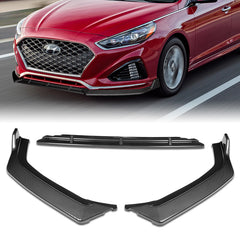 For 2018-2019 Hyundai Sonata Painted Carbon Look Style Color Front Bumper Body Kit Splitter Spoiler Lip 3 Pcs