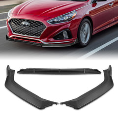 For 2018-2019 Hyundai Sonata Unpainted Matte Black Front Bumper Body Kit Splitter Spoiler Lip 3 Pcs