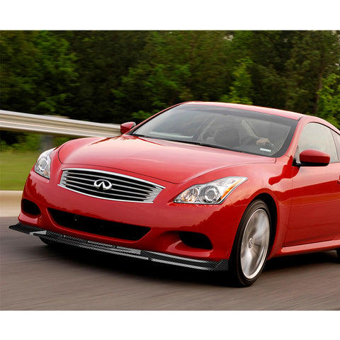 For 2008-2013 Infiniti G37 Coupe Painted Carbon Look Style Color  Front Bumper Body Splitter Spoiler Lip 3 Pcs