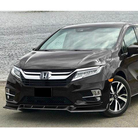 For 2018-2020 Honda Odyssey CK-Style Painted Black Color Front Bumper Splitter Spoiler Lip 3 Pcs