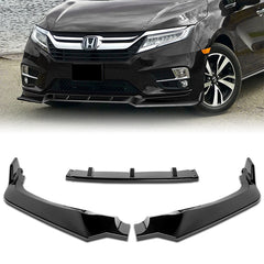 For 2018-2020 Honda Odyssey CK-Style Painted Black Color Front Bumper Splitter Spoiler Lip 3 Pcs