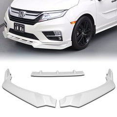 For 2018-2020 Honda Odyssey CK-Style Painted White Color Front Bumper Splitter Spoiler Lip 3 Pcs