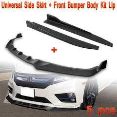 For 2018-2020 Honda Odyssey CK-Style Matt Black Front Bumper Body Spoiler Lip + Side Skirt Rocker Winglet Canard Diffuser Wing  Body Splitter ABS (Matte Black) 5PCS