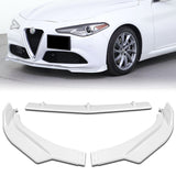 2017-2021 Alfa Romeo Giulia Painted White Front Bumper Body Kit Spoiler Lip + Side Skirt Rocker Winglet Canard Diffuser Wing  Body Splitter ABS (Glossy White) 5PCS
