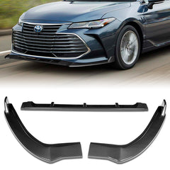 For 2019-2021 Toyota Avalon STP-Style Painted Carbon Look Color  Front Bumper Splitter Spoiler Lip 3 Pcs