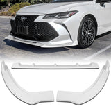 2019-2021 Toyota Avalon STP-Style Painted White Front Bumper Body Kit Spoiler Lip + Side Skirt Rocker Winglet Canard Diffuser Wing  Body Splitter ABS (Glossy White) 5PCS