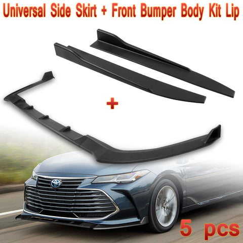 For 2019-2021 Toyota Avalon STP-Style Matt Black Front Bumper Body Spoiler Lip + Side Skirt Rocker Winglet Canard Diffuser Wing  Body Splitter ABS (Matte Black) 5PCS