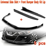 For 2016-2018 Nissan Maxima GT-Style Painted Black Front Bumper Body Spoiler Lip + Side Skirt Rocker Winglet Canard Diffuser Wing  (Glossy Black) 5PCS