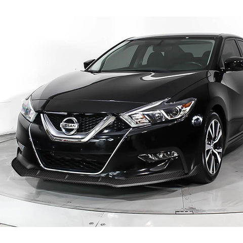 For 2016-2018 Nissan Maxima GT-Style Painted Carbon Look  Color Front Bumper Splitter Spoiler Lip 3 Pcs