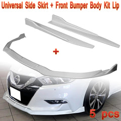 2016-2018 Nissan Maxima GT-Style Painted White Front Bumper Body Spoiler Lip + Side Skirt Rocker Winglet Canard Diffuser Wing  Body Splitter ABS (Glossy White) 5PCS