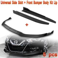 For 2016-2018 Nissan Maxima GT-Style Black Front Bumper Body Kit Spoiler Lip + Side Skirt Rocker Winglet Canard Diffuser Wing  Body Splitter ABS (Matte Black) 5PCS