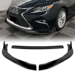 For 2016-2018 Lexus ES300H ES350 Painted Black Color Front Bumper Splitter Spoiler Lip Kit 3 Pcs