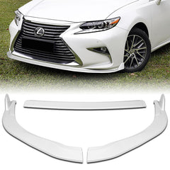 For 2016-2018 Lexus ES300H ES350 Painted White Color Front Bumper Splitter Spoiler Lip Kit 3 Pcs