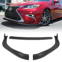 For 2016-2018 Lexus ES300H ES350 JDM Unpainted Matt Black Color Front Bumper Splitter Spoiler Lip 3 Pcs