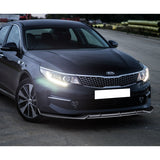 For 2016-2018 Kia Optima LX EX Painted Black Color Front Bumper Body Splitter Spoiler Lip 3 Pcs